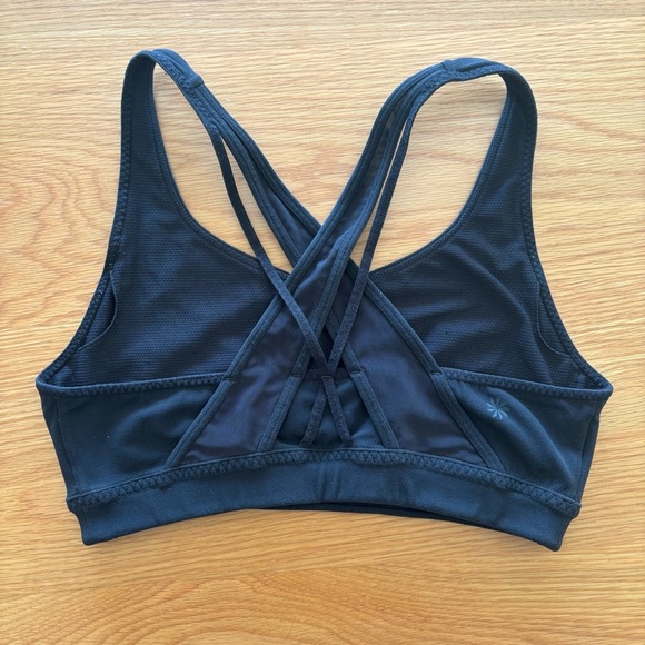 Athleta Powervita Transcendence strappy back sports Bra black size small - Picture 3 of 4